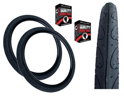 Baldys 26 x 1.90 BLACK Slick Road Mountain Bike TYRE s / TUBE s