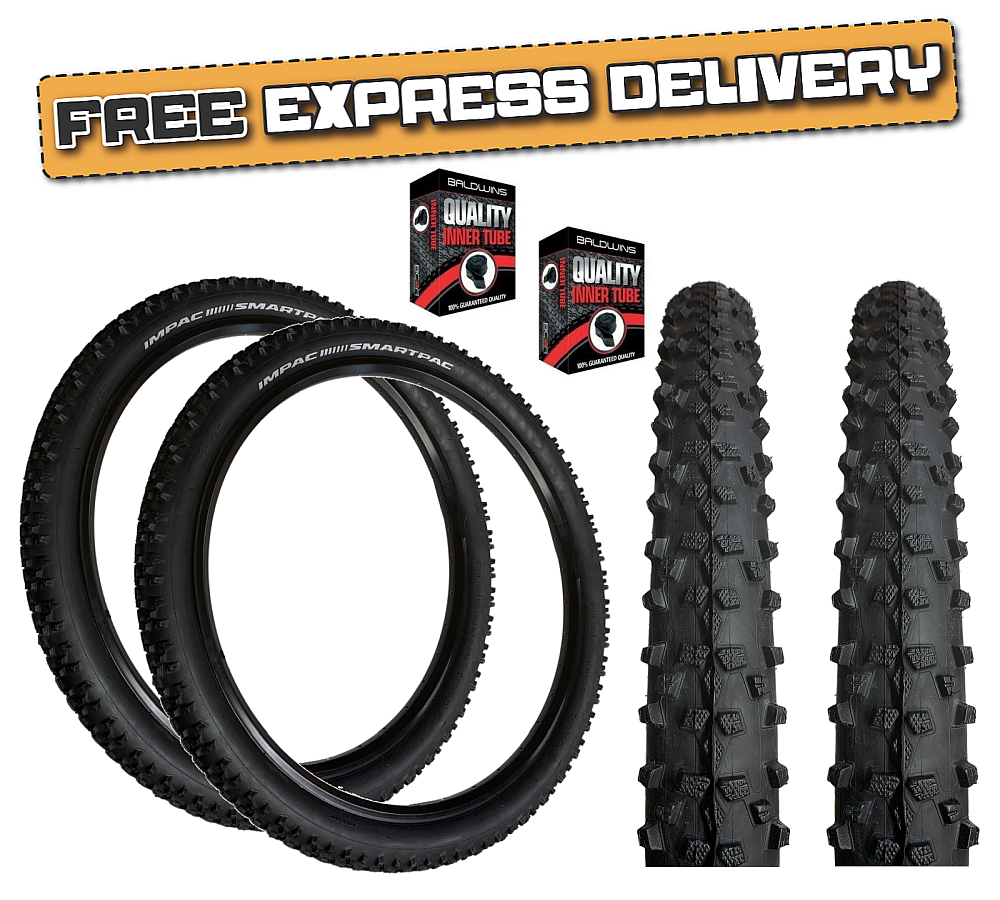 Impac SMARTPAC 26 x 2.25 Mountain Bike MTB Off Road Tread Black TYREs TUBEs