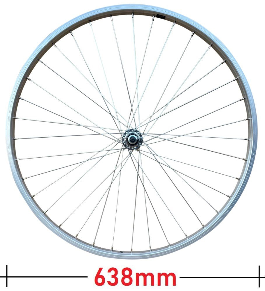Baldys Silver 700c Front Hybrid Bike Wheel Nutted Alloy Hub