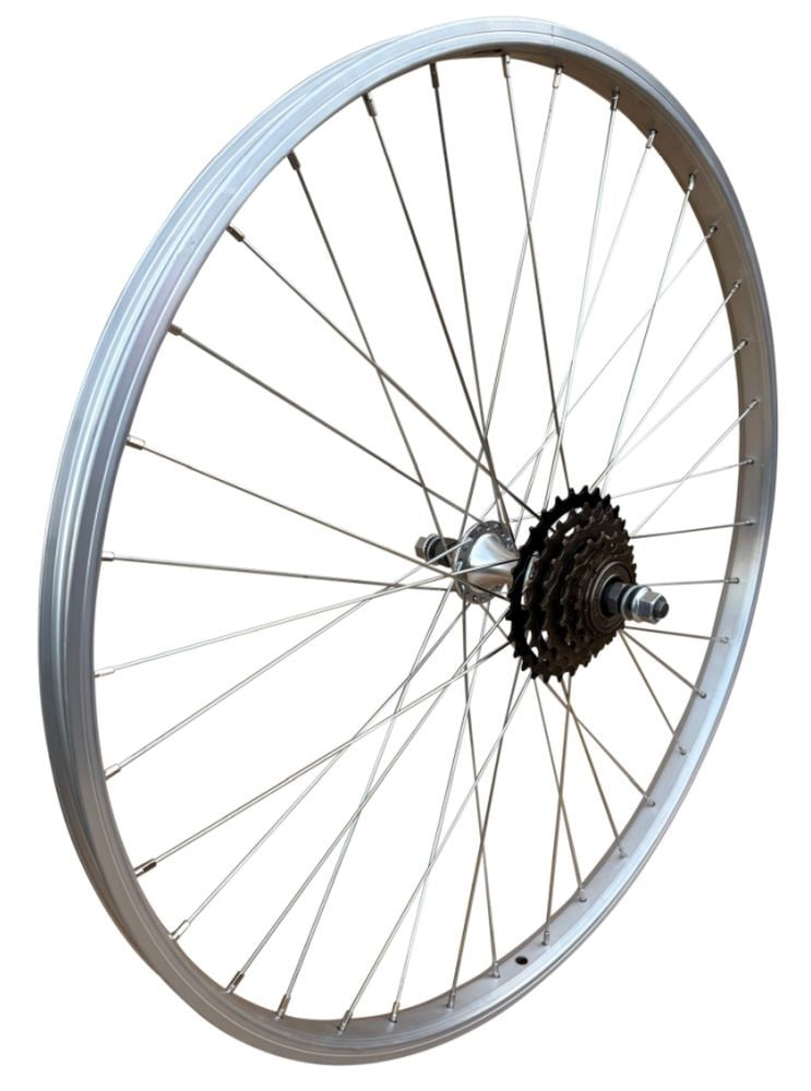Baldys 5 Speed 26" Rear Silver Mountain Bike Wheel Sealed Bearing Alloy Hub
