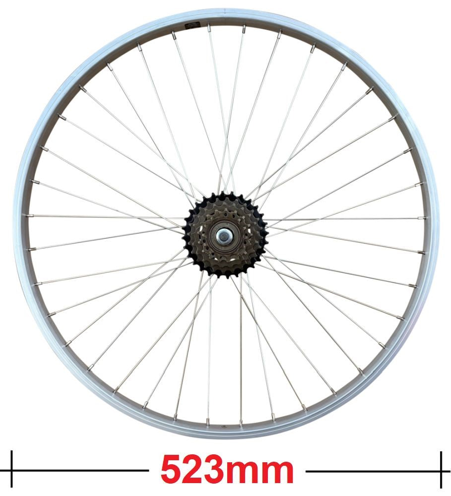 Baldys 5 Speed 20" Rear Silver Mountain Bike Wheel Sealed Bearing Alloy Hub