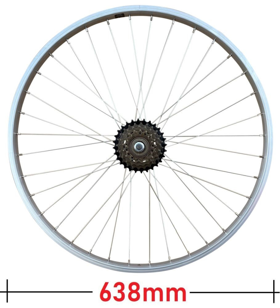Baldys 5 Speed 700c Rear Silver Hybrid Bike Wheel Sealed Bearing Alloy Hub