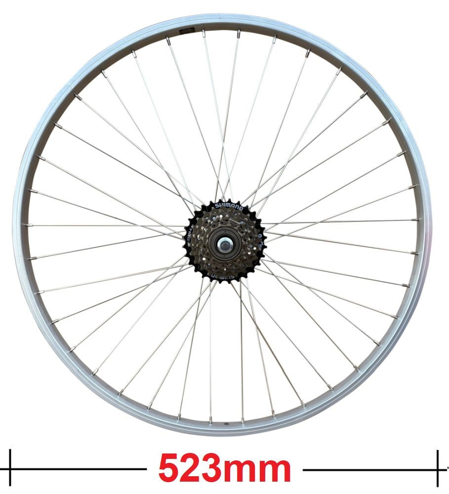 Baldys 6 Speed 20" Rear Silver Mountain Bike Wheel Sealed Bearing Alloy Hub