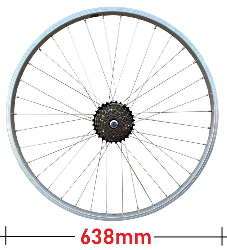 Baldys 6 Speed 700c Rear Silver Hybrid Bike Wheel Sealed Bearing Alloy Hub