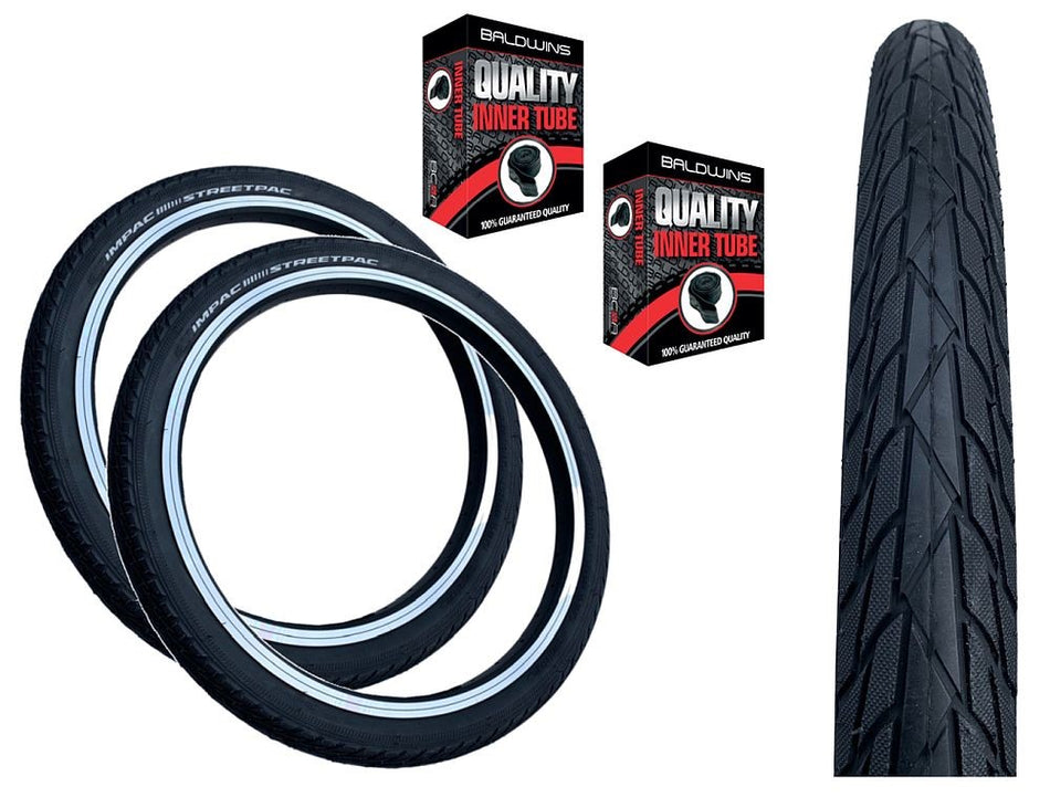 Impac STREETPAC 18 x 1.75 Slick Bike Tyre BLACK