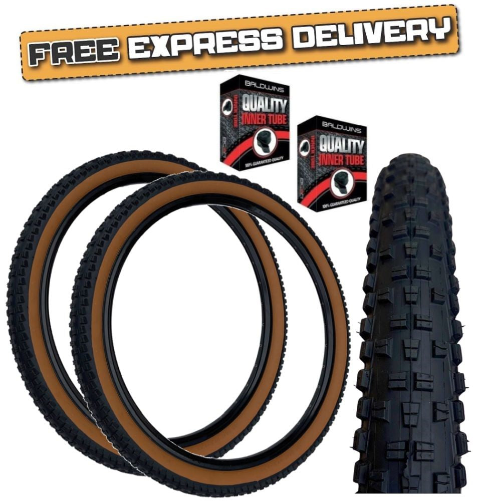 Baldys WOLFTRACK 29 x 2.35 BROWN WALL Mountain Bike TYRE s / TUBE s