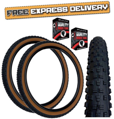 Baldys WOLFTRACK 27.5 x 2.35 BROWN WALL Mountain Bike TYRE s / TUBE s