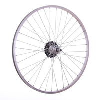 26" REAR Mountain Bike / Cycle Wheel + 7 Speed Shimano Freewheel Silver Alloy