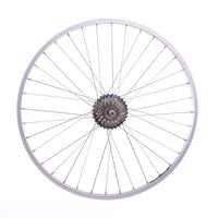 26 " Alloy REAR Mountain Bike Wheel & 6 SPEED SHIMANO FREEWHEEL Bicycle MTB