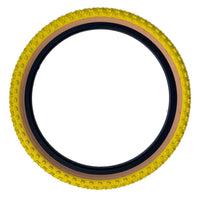 Baldys 20 x 2.125 BMX Mountain Bike YELLOW / TAN WALL Knobby Tread TYREs TUBEs