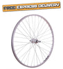26" REAR Mountain Bike Wheel Alloy Rim & SCREW ON Alloy Hub Silver MTB ATB