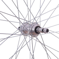 26" REAR Mountain Bike Wheel Alloy Rim & SCREW ON Alloy Hub Silver MTB ATB
