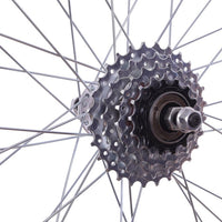 26" Rear Mountain Bike / Cycle Wheel + 5 Speed Sunrace Freewheel Silver Alloy