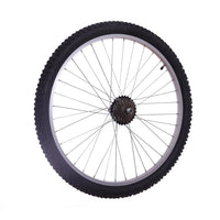 26" PAIR Mountain Bike Wheels + 6 Speed Shimano Freewheel + TYRES & TUBES