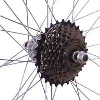 26" REAR Alloy Mountain Bike / Cycle Wheel + 7 Speed SHIMANO Freewheel