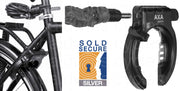 AXA Set Solid Plus Framelock & Newton PI (Plug-in) 150 Mudguard Lock Set (SILVER Sold Secure)