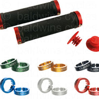 Clarks Vice Lock-on Grip in Black / Various Cols Anodized Rings - Black/Red