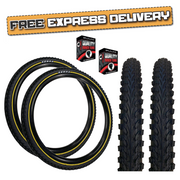 KENDA 26 x 2.10 Off Road Mountain Bike Black Yellow Stripes TYRE s TUBE s