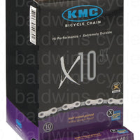 KMC X-10 - 10 Speed Silver/Black Chain - Boxed