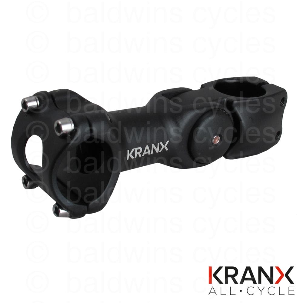 KranX 31.8mm Alloy Adjustable A/Head Stem in Black. Size: 110mm