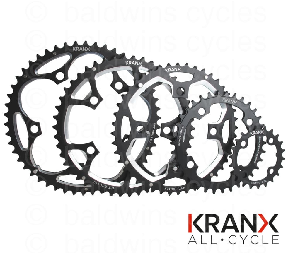 KranX 96BCD Alloy CNC Narrow-Wide Chainring in Black - 32T