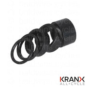KranX Alloy 1 1/8" Headset Spacers in Black (Pack of 10) - 20mm