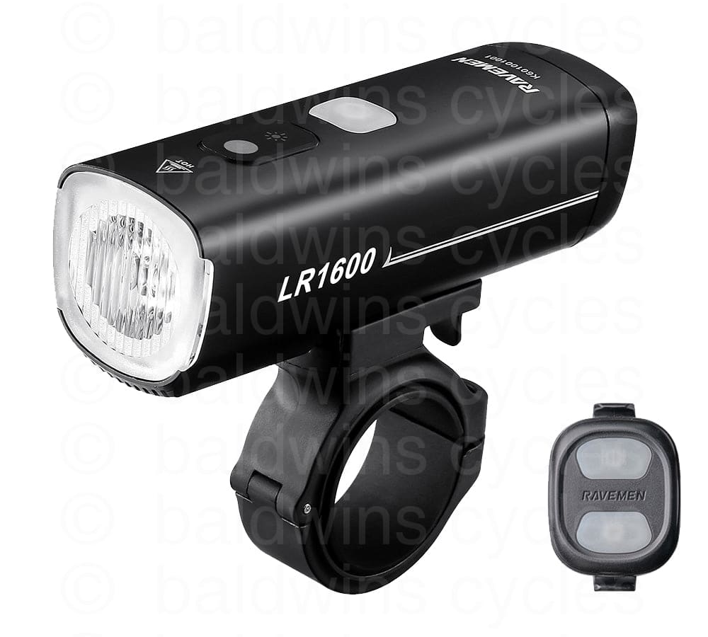 Ravemen LR1600 USB Rechargeable Curved Lens Front Light in Matt Black (1600 Lumens)