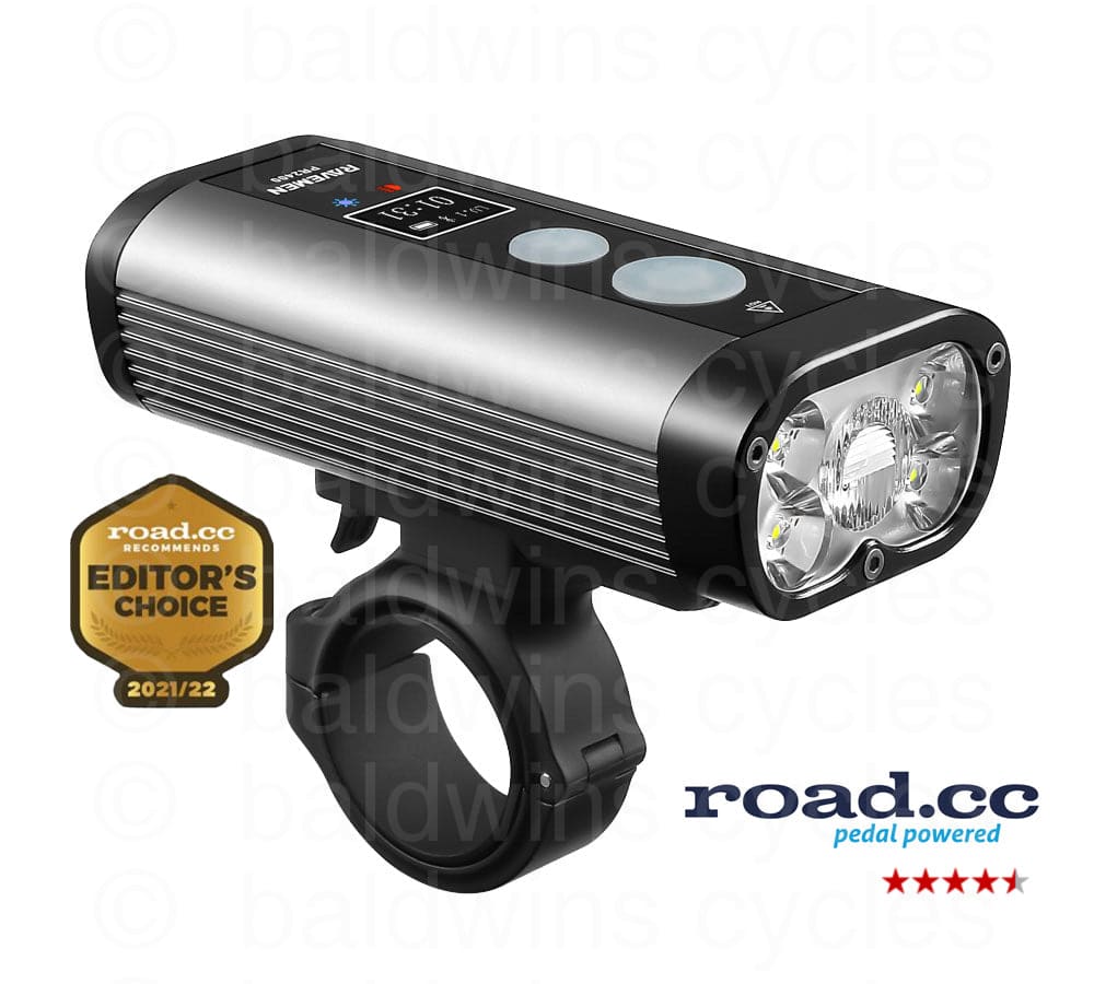 Ravemen PR2400 USB Rechargeable DuaLens Front Light with Remote in Grey/Black (2400 Lumens)