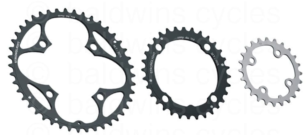 Stronglight 104PCD Type XC - 7075 Series 4-Arm MTB Chainrings - 44T