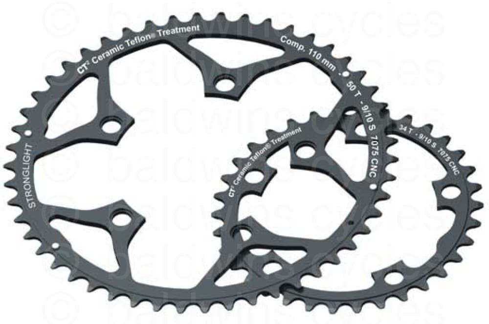 Stronglight 110PCD Type S - 5083 Series 5-Arm Road Black Chainrings 48T-50T - 51T