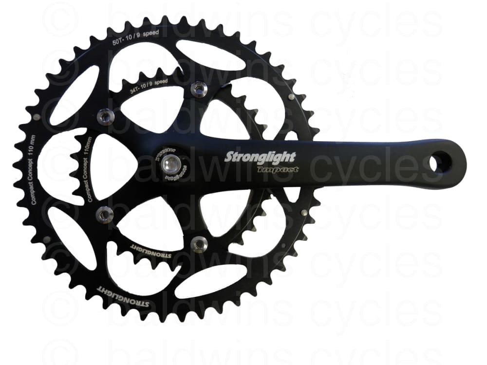 Stronglight Impact Alloy 110PCD 34/48 Chainset 170mm Crank in Black