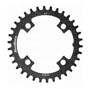 SunRace Narrow-Wide 96BCD Steel Chainring in Black - 36T