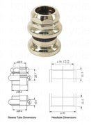 Tange Seiki Levin CDS Threaded Headset C.P. in Silver. 1"