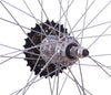 700c PAIR Hybrid Bike Silver Alloy Wheels + 6 Speed Shimano Freewheel