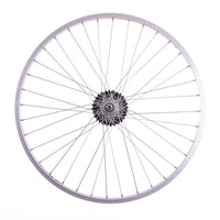 26" REAR Alloy Mountain Bike / Cycle Wheel + 7 Speed SHIMANO Freewheel