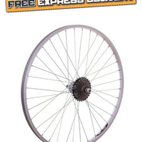 26" PAIR Mountain Bike / Cycle Wheels + 6 Speed Shimano Freewheel